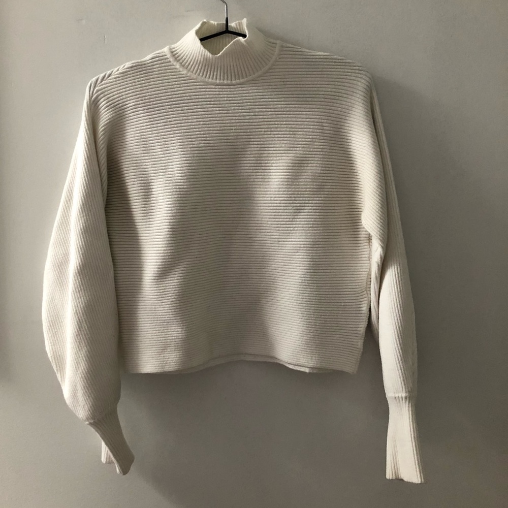 Zara white mock neck